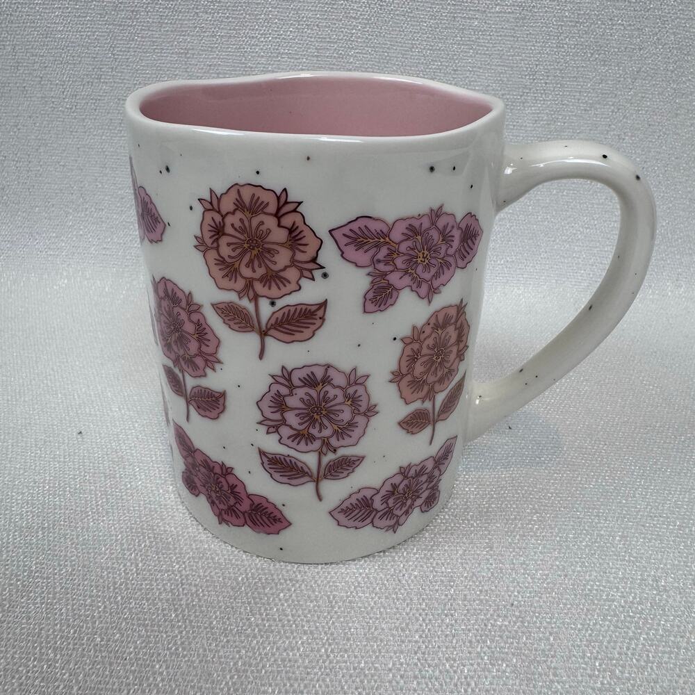 Seeds & Sunshine Large Beautiful Pink Floral Mug - Ceramic Coffee & Tea Cup